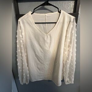 Women’s Long Sleeve White Blouse
